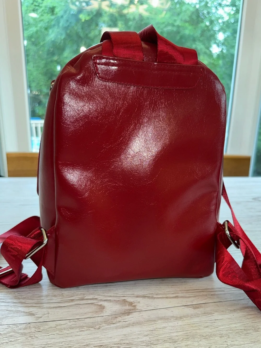 Steve Madden Shiny Red Mini Backpack